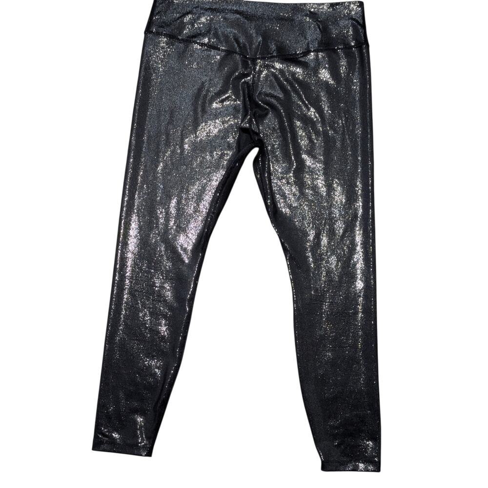 Nike Dri-FIT Women's Black Sparkle Holographic Metallic Knit Leggings Size XL - Picture 7 of 8